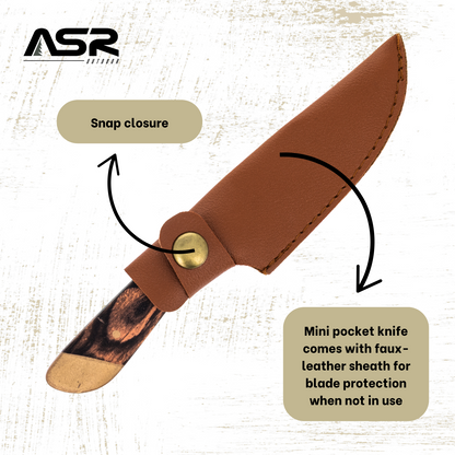 small and precise hunting knives multiple colored handles with sheath