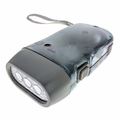 3 LED Bright & Compact Dynamo Powered Flashlight Hiking Camping Gear