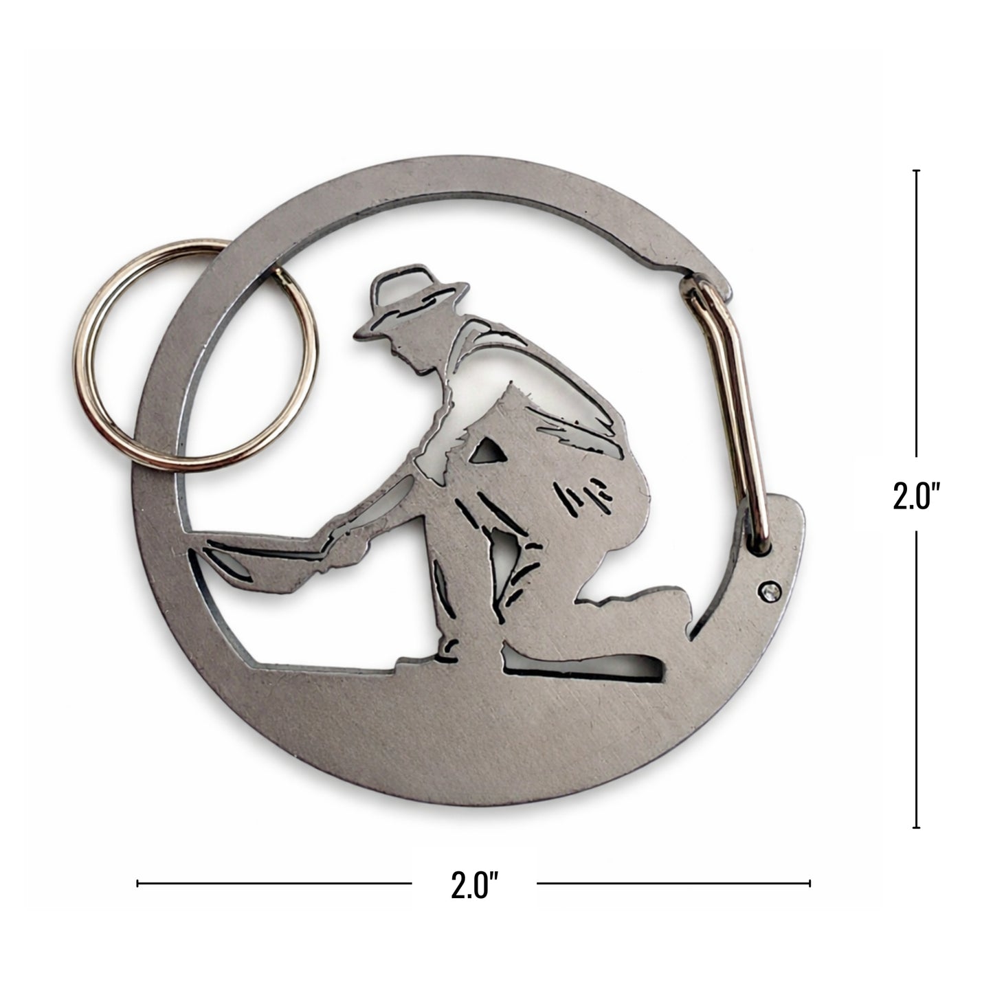 1pc Stainless Steel Gold Prospecting Carabiner Keychain, Lightweight Durable EDC Key Holder with Split Ring (2 Styles)