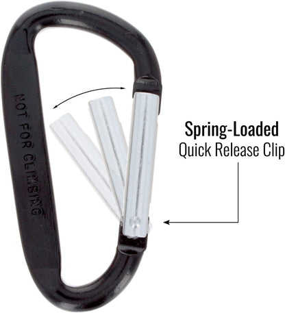Large 3.25-inch aluminum carabiner spring clips with keychains (view 4).