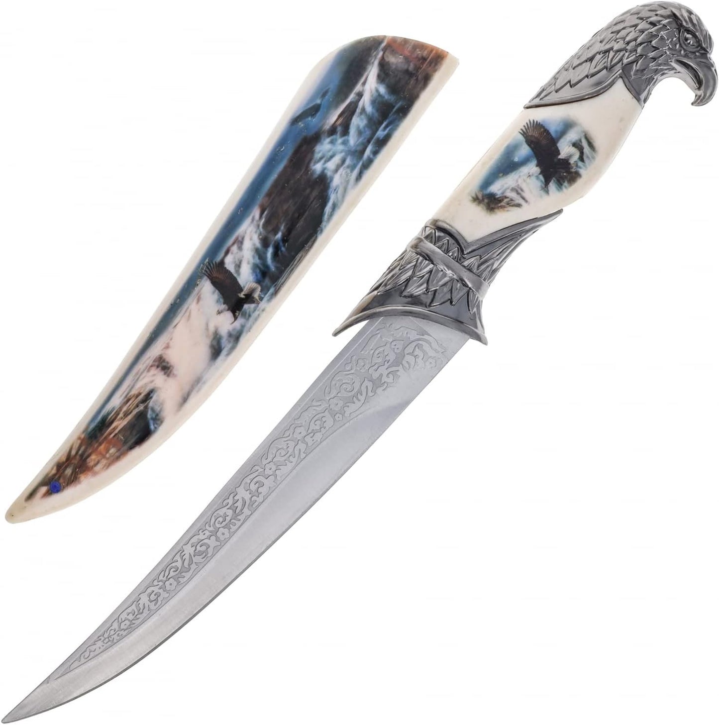 Wildlife Collectors Hunting Knife with Decorative Scabbard, Sleeve and Animal Head (15 Styles)