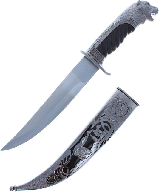 Wild Icons Collector Fixed Blade Hunting Knife Series with Animal Head and Sheath (4 Styles)