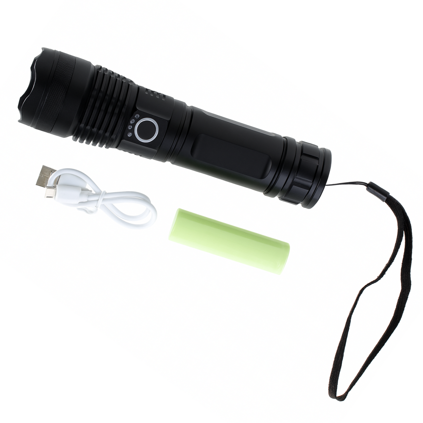 2000 Lumen 5-Stage Rechargeable Flashlight with Adjustable Beam and SOS Mode Camping Gear, 7.5 Inches