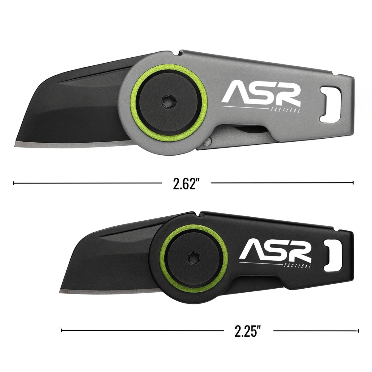 ASR Tactical 2.25 Inch Small Zipper Stainless Steel Folding Pocket Knife EDC Gear Survival Tools, Titanium Grey