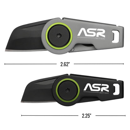 ASR Tactical 2.25 Inch Small Zipper Stainless Steel Folding Pocket Knife EDC Gear Survival Tools, Titanium Grey