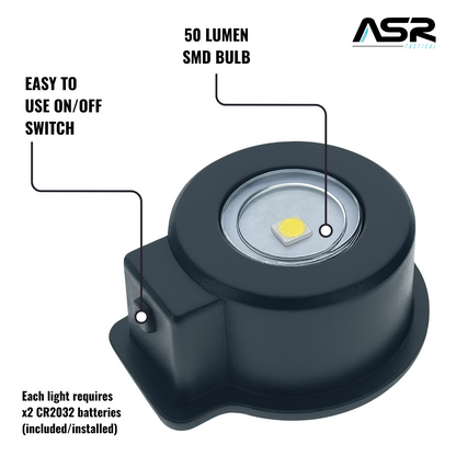 Mini stick-on LED puck lights with magnets and adhesive backing, 6-pack (view 3).