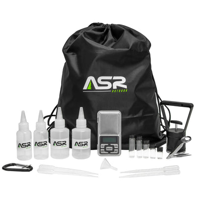 19-piece fine gold recovery kit with pipettes, snuffer bottles, tweezers, and a mini funnel.