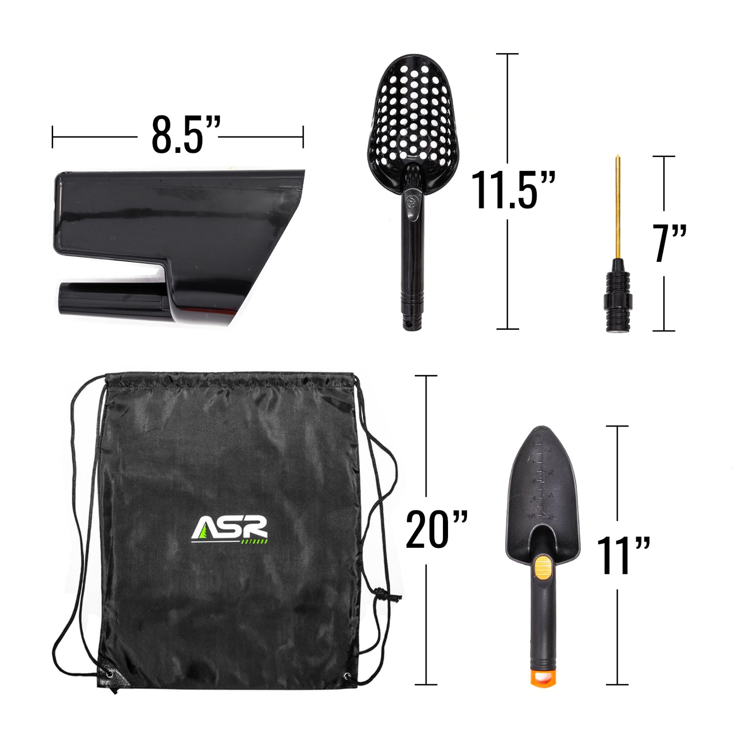 5pc Metal Detecting Tools Kit with Drawstring Backpack (3 Colors)