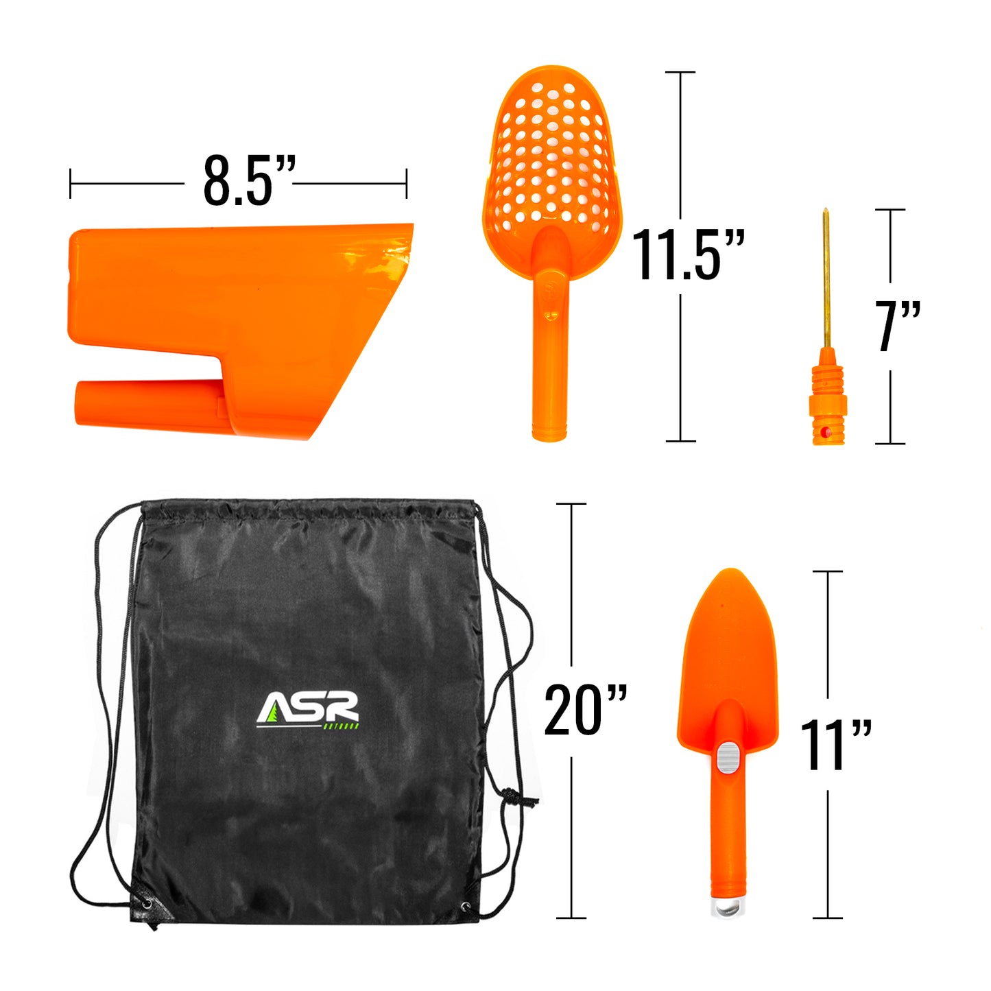 5pc Metal Detecting Tools Kit with Drawstring Backpack (3 Colors)