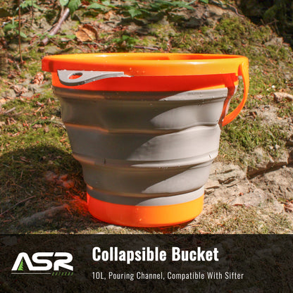 13 liter collapsible bucket gold prospecting kit with classifiers
