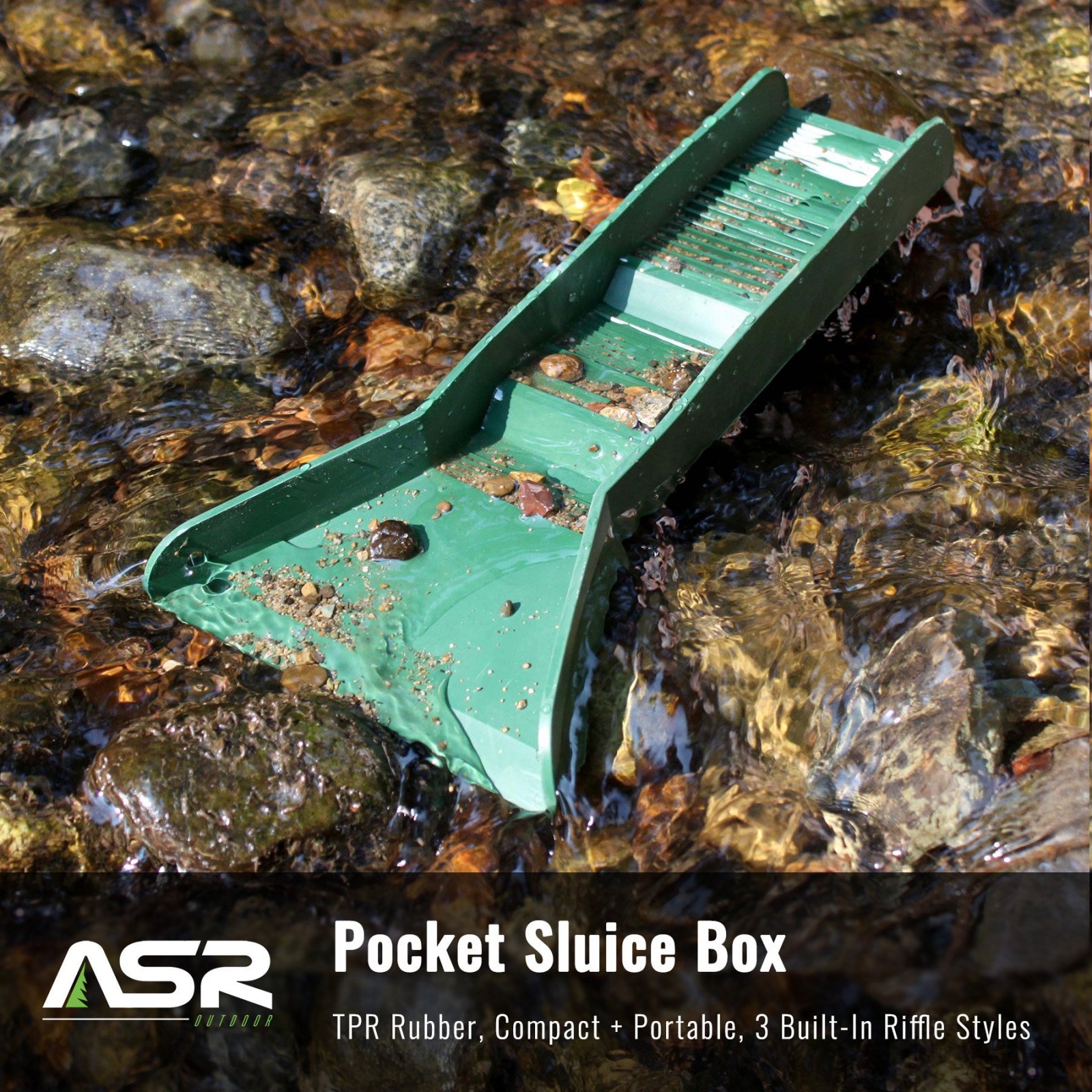 gold prospecting gear Mini Portable 3 Riffle Rubber Sluice Box Gold Prospecting Equipment, 1 – ASR Outdoor