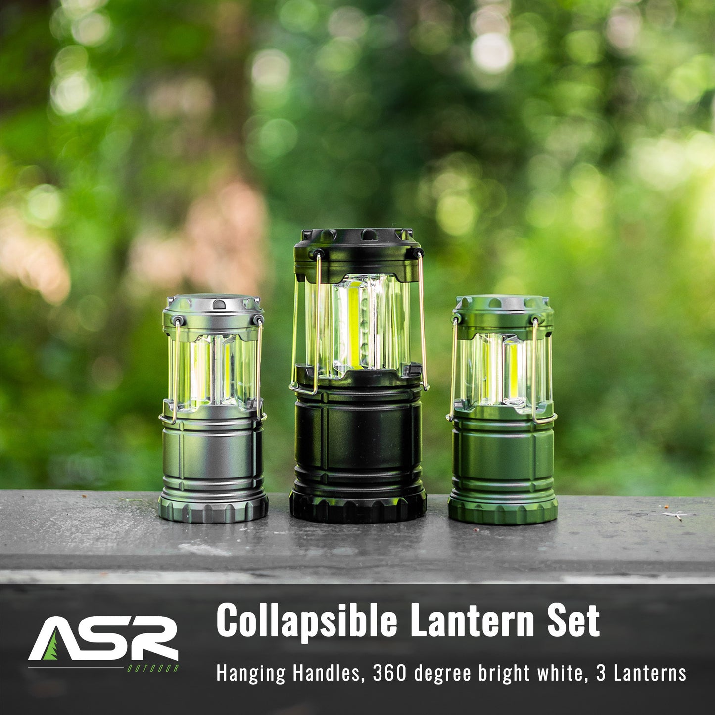 3pc Collapsible Camping Lantern, Assorted Colors