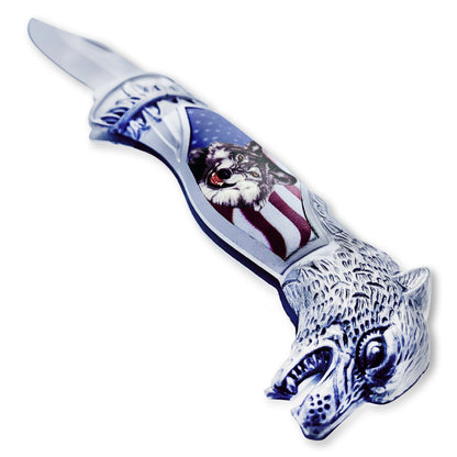 8-inch American back lock folding pocket knife (view 6).