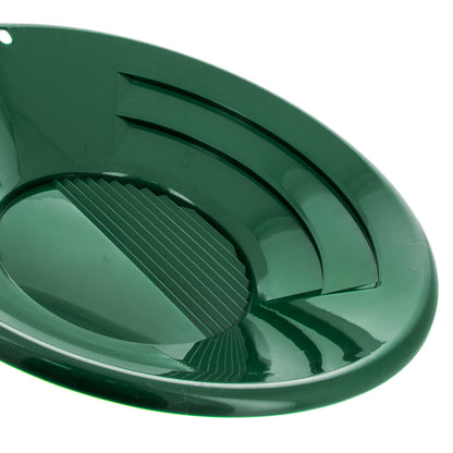 10-inch green triple-riffle gold pan for prospecting (view 7).