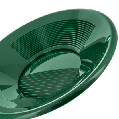 10-inch green triple-riffle gold pan for prospecting (view 8).