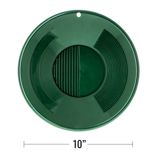 10 Inch Triple Riffle Gold Pan Gold Prospecting Equipment, Green