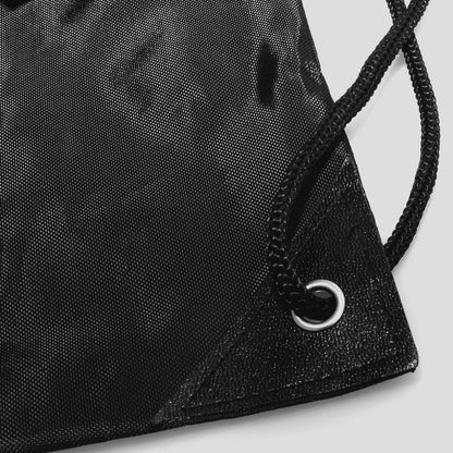 simple black drawstring bag