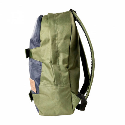 19L everyday backpack with a griptape front and padded shoulder straps in green and blue (view 5).