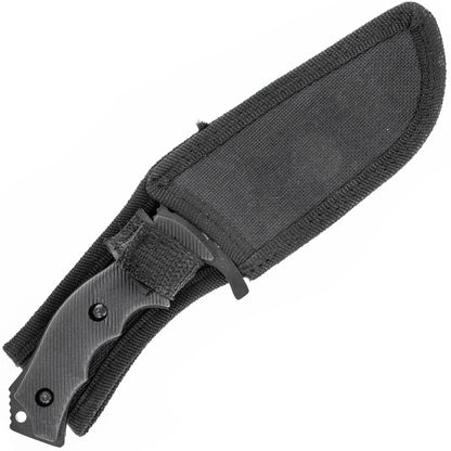 huntsman all black tactical knife with sheath