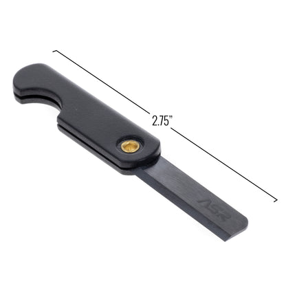 Mini folding ceramic razor blade survival and EDC tool (view 3).