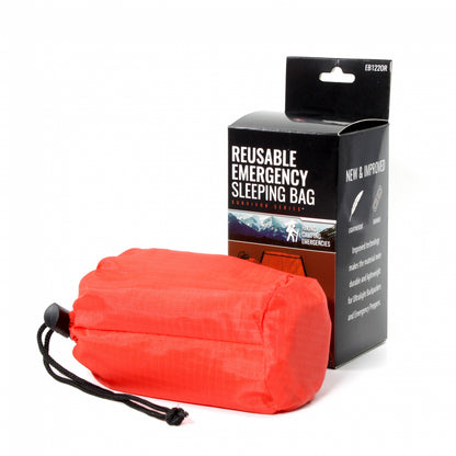 Reusable Mylar thermal emergency blanket sleeping bag bivvy, 40um thick.