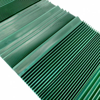 27 x 10-inch rubber riffled sluice box matting with three riffle patterns for gold recovery.
