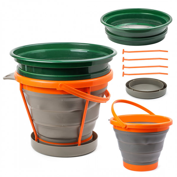 ASR Outdoor 11-Piece Gold Panning Kit With Classifier Screens – Prospecting Equipment