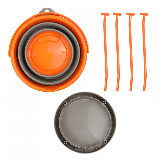 collapsible rubber bucket for outdoor collection of fish, water, or gold panning