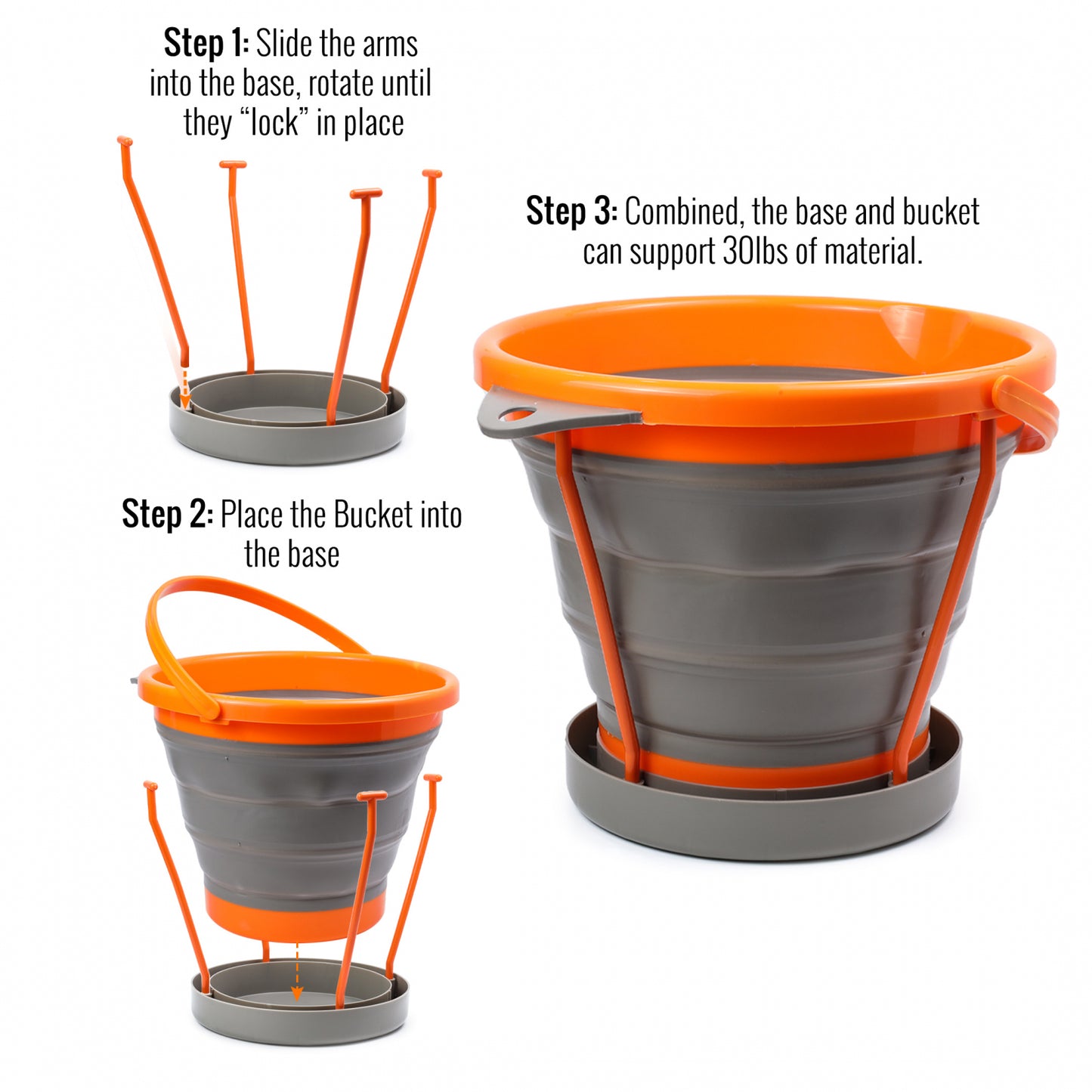 ASR Outdoor 10L Collapsible Bucket and Stand Gold Prospecting Equipment, 6pc