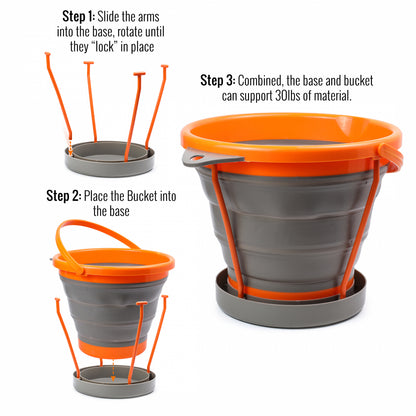 orange collapsible bucket