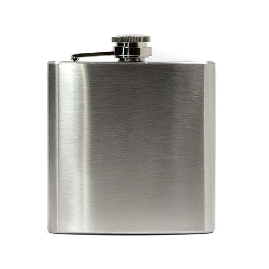Stainless Steel Hip Flask 6oz with brushed finish and screw top lid