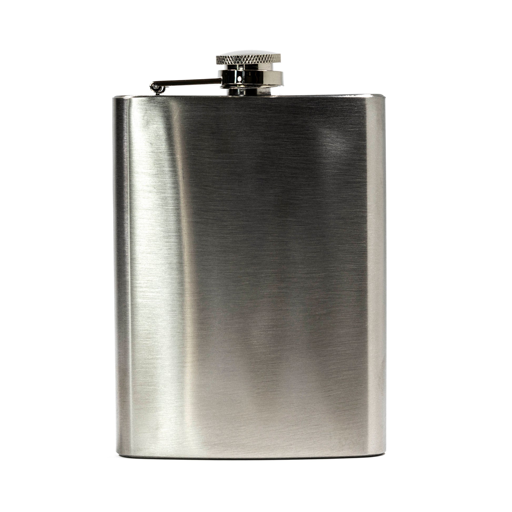 Stainless Steel Hip Flask 8oz with brushed finish and screw cap