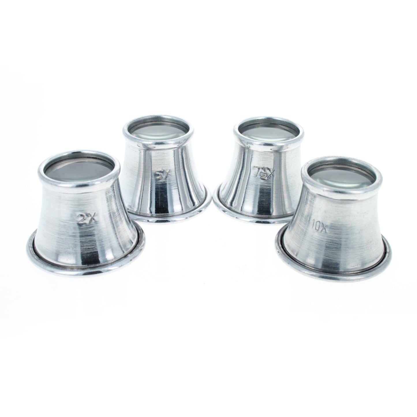 4pc Premium Quality Aluminum Eye Loupe Set for Rock Hounding Geology Gold Prospecting (2.5X 5X 7.5X 10X)