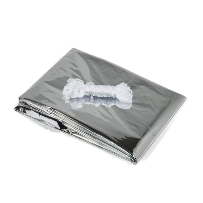 Two-person emergency survival shelter tent with a reflective waterproof finish (view 1).