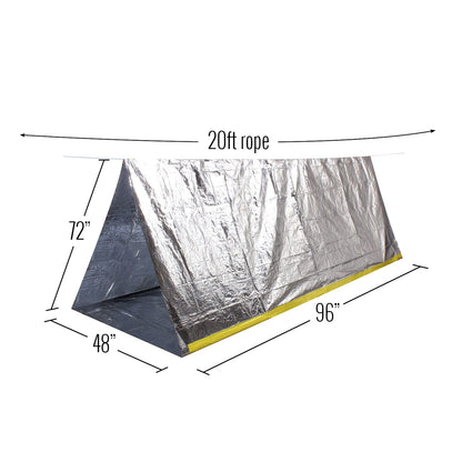 Two-person emergency survival shelter tent with a reflective waterproof finish (view 3).
