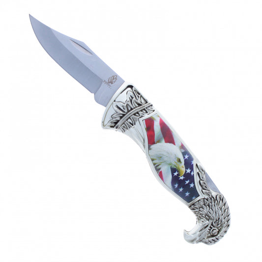 American Eagle Back Lock Folding Pocket Knife, 8 inch