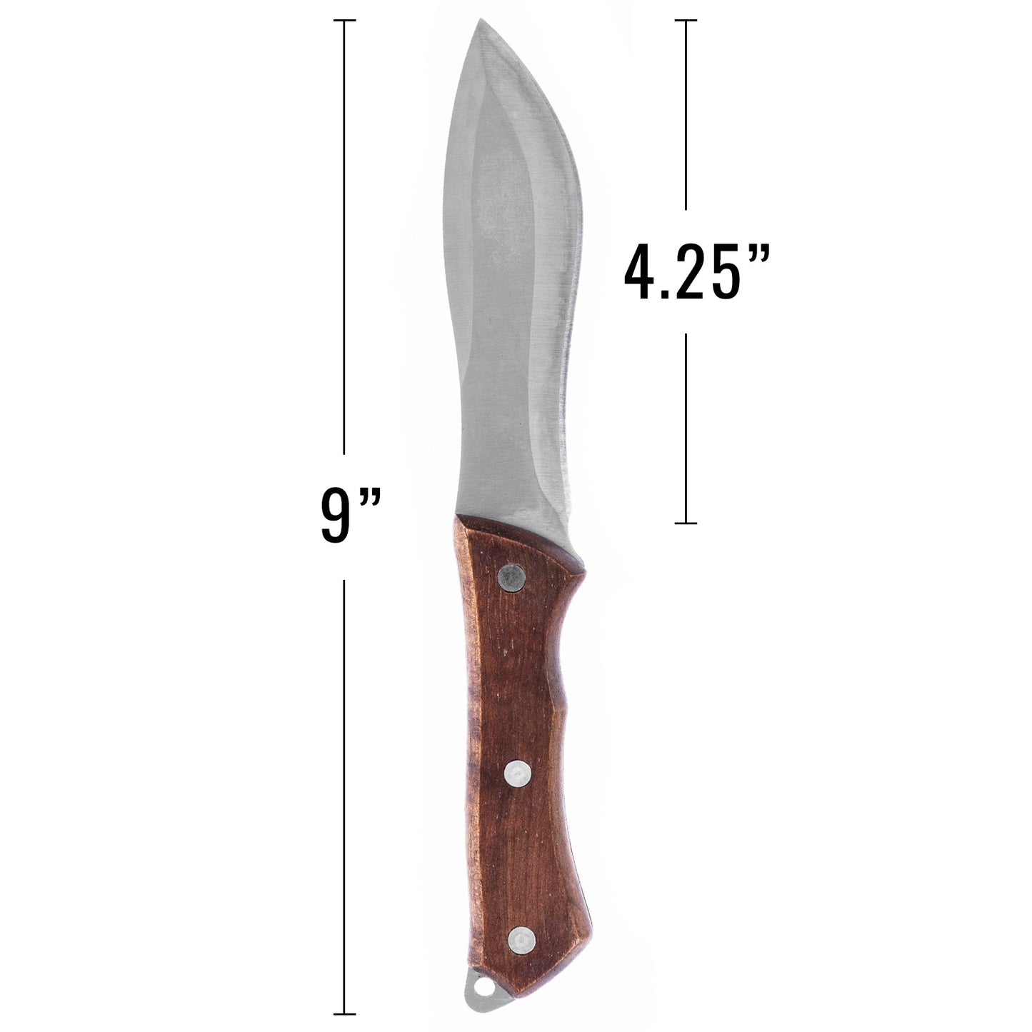 9 Inch 440 Stainless Steel Recurve Full Tang Fixed Blade Knife with Sheath (4.25 Inch Blade)