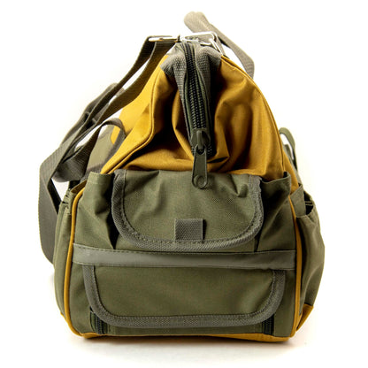 Weather-resistant nylon rock hounding tool bag with a shoulder strap (view 4).