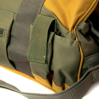 Weather-resistant nylon rock hounding tool bag with a shoulder strap (view 2).