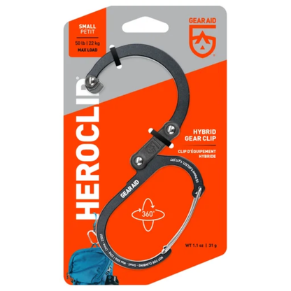 HEROCLIP Carabiner Clip and Hook for Purse, Stroller and Backpack by Gear Aid (SMALL)