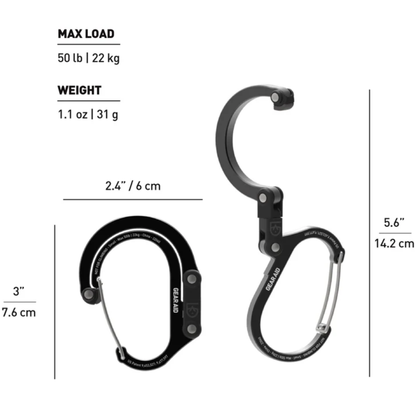 HEROCLIP Carabiner Clip and Hook for Purse, Stroller and Backpack by Gear Aid (SMALL)