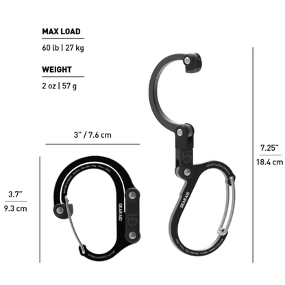 HEROCLIP Carabiner Clip and Hook for Camping, Backpack and Garage by Gear Aid (MEDIUM)