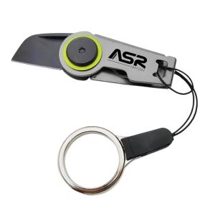 ASR Tactical 2.25 Inch Small Zipper Stainless Steel Folding Pocket Knife EDC Gear Survival Tools, Titanium Grey