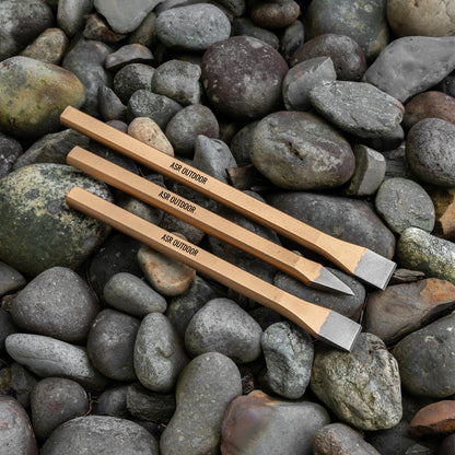 Chisel set with rock hounding backpack