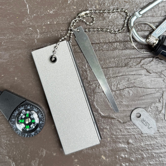 Flint and Steel striker Silver Small and Simple Fire starter sparks