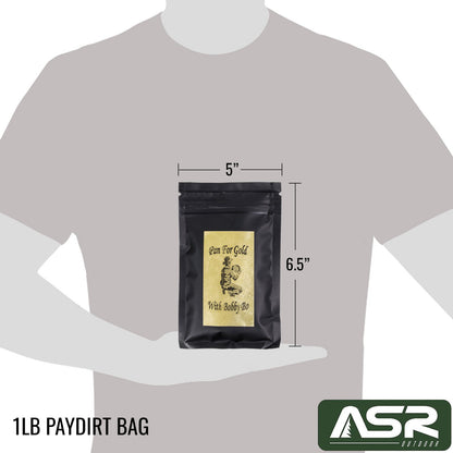 beginner paydirt for gold panning kit with glass vials, snuffer bottle