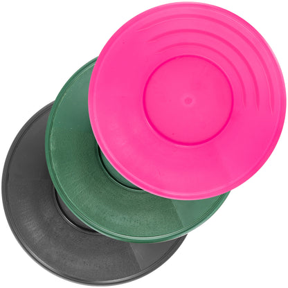 USA-made 11-inch heavy-duty single-riffle gold pan for gold prospecting.