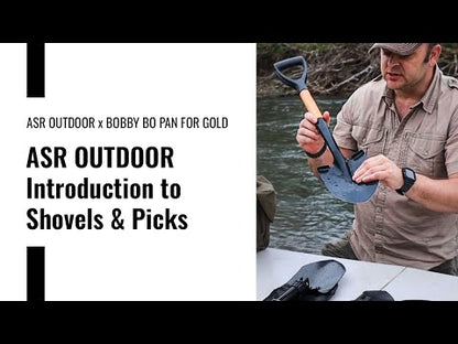 3 in 1 Black Mini Folding Serrated Edge Shovel Pick and Saw Gold Prospecting Equipment, 16 Inches product video