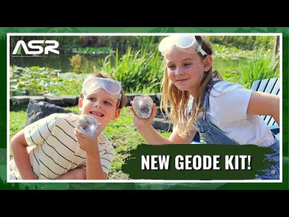 12pc Break Your Own Geodes Kit with Sledge Hammer and Safety Goggles (Assorted Size Geodes) product video