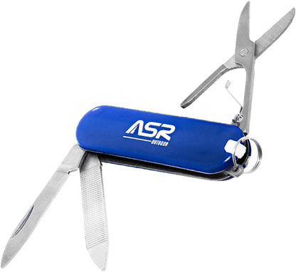 Mini logo EDC pocket knife multitool (view 1).